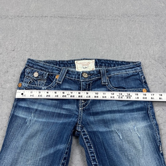 Big Star Liv Jeans Women's 30L (31x33) Blue Low Rise Bootcut Faded Western Faded - Picture 8 of 15